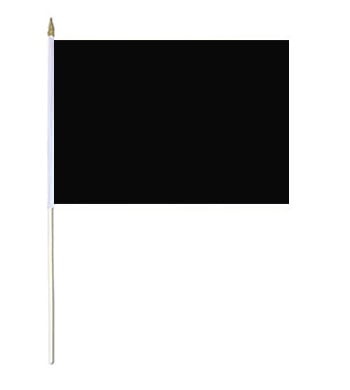 Black Solid Colour Hand Waver Flag
