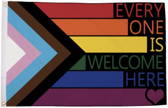 Everyone Is Welcome Here Flag