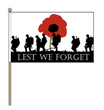 Lest We Forget Army Large Hand Waver Flag