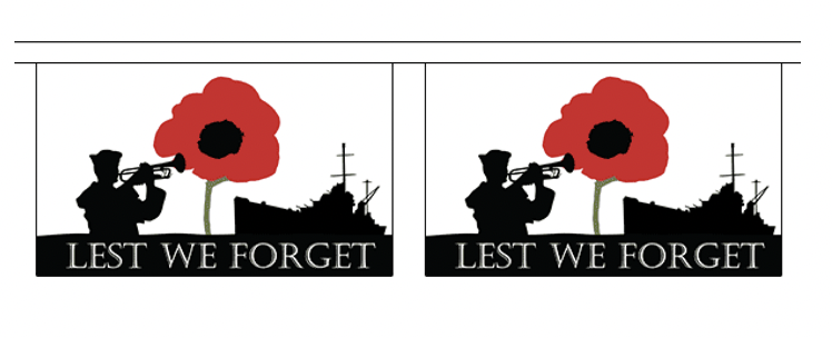 Lest We Forget Navy 9m String Bunting Flags.jpg