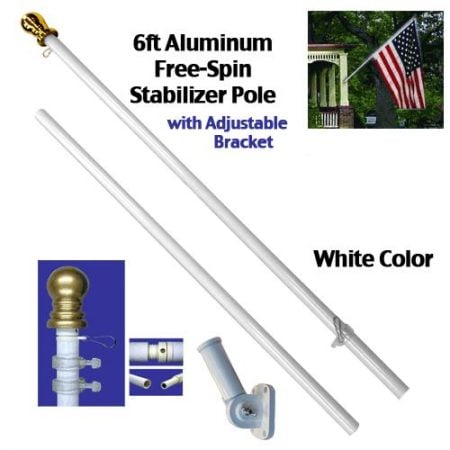Wall Flag Pole Kit White 1.8m