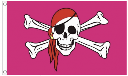 Pink Pirate Bandanna Flag 150 x 90cm