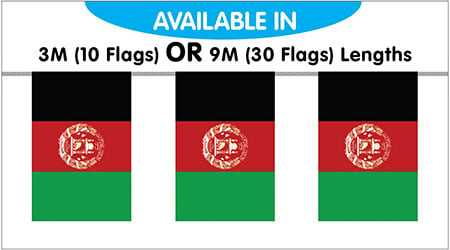 Afghanistan Bunting String Flags 3M - 10 Flags
