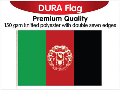 Afghanistan Knitted Poly Dura Flag 150 x 90cm