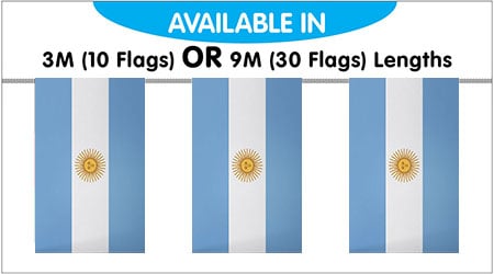 Argentina Bunting String Flags 3M - 10 Flags
