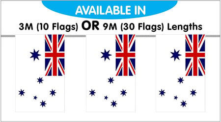 Australian Navy Bunting String Flags 3M - 10 Flags
