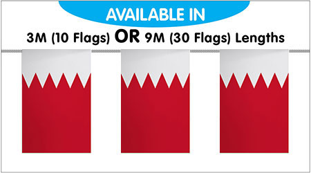 Bahrain Bunting String Flags 3M - 10 Flags