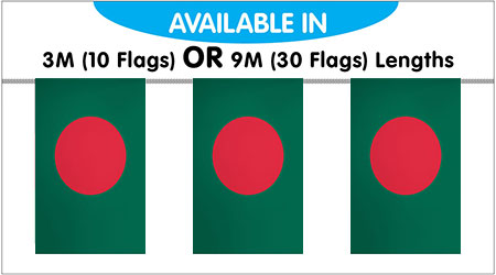Bangladesh Bunting String Flags 3M - 10 Flags