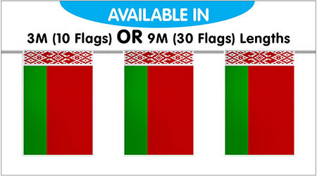 Belarus Bunting String Flags 3M - 10 Flags