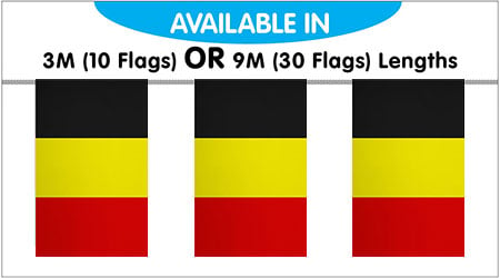 Belgium Bunting String Flags 3M - 10 Flags