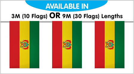 Bolivia Bunting String Flags 3M - 10 Flags