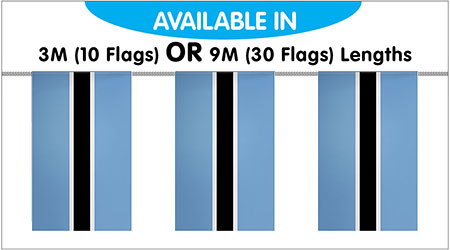 Botswana Bunting String Flags 3M - 10 Flags