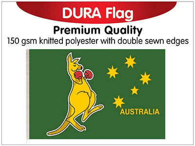 Boxing Kangaroo Knitted Poly Dura Flag 150 x 90cm