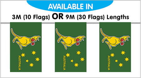 Boxing Kangaroo Bunting Flags 3M - 10 Flags