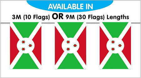 Burundi Bunting String Flags 3M - 10 Flags