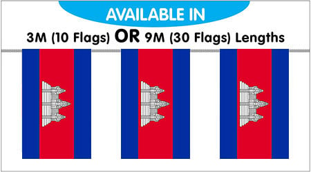 Cambodia Bunting String Flags 3M - 10 Flags