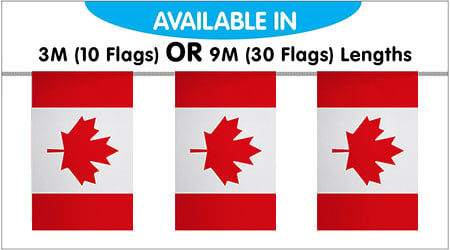 Canada Bunting String Flags - 9M 30 Flags