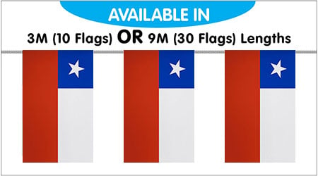 Chile Bunting String Flags 3M - 10 Flags