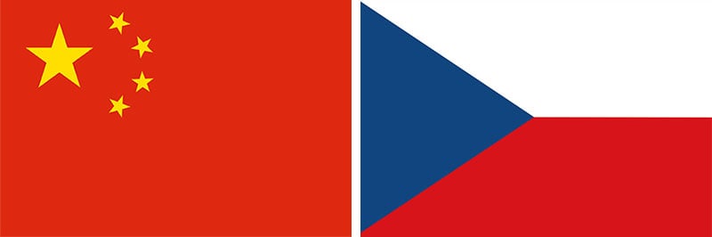 China - Czech Flag