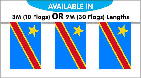 Congo DR Bunting Flags - 9M 30 Flags