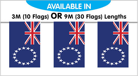Cook Islands Bunting Flags - 9M 30 Flags