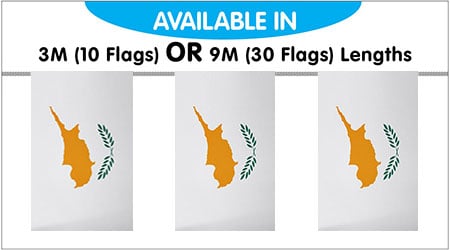 Cyprus Bunting String Flags 3M - 10 Flags