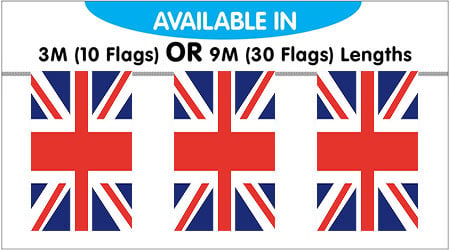 United Kingdom Bunting Flags 3M - 10 Flags