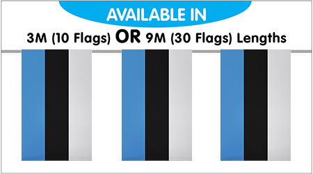 Estonia String Flags 3M - 10 Flags