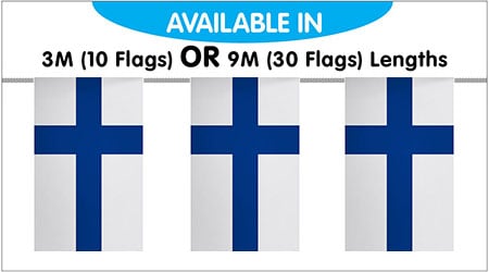 Finland Bunting String Flags - 9M 30 Flags