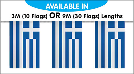 Greece Bunting String Flags - 9M 30 Flags
