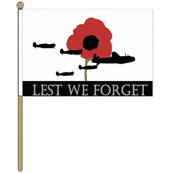 Lest We Forget Horizontal Army 10 flag bunting 3 metre long 