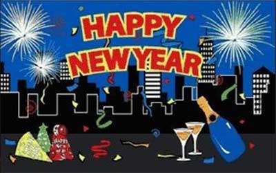 Happy New Year Party Flag 150 x 90cm