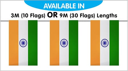 India Bunting String Flags 3M - 10 Flags