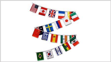 Multi Nation Bunting Flags - 9M 32 Flags