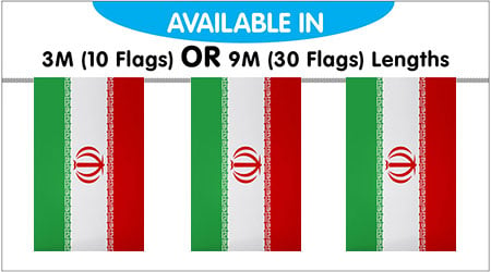 Iran Bunting String Flags 3M - 10 Flags