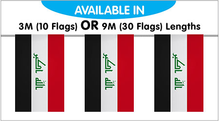 Iraq Bunting String Flags 3M - 10 Flags