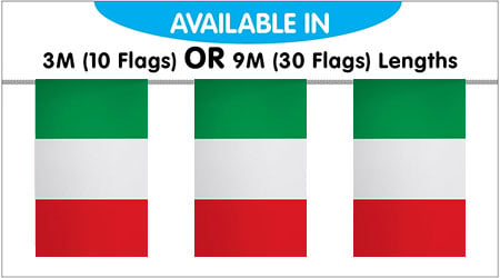 Italy Bunting String Flags - 9M 30 Flags