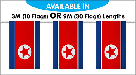 Korea North Bunting String Flags 3M - 10 Flags