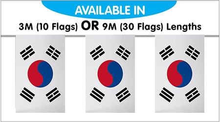 South Korea Bunting Flags - 9M 30 Flags