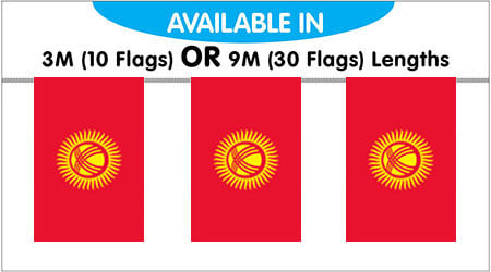 Kyrgyzstan Bunting String Flags - 9M 30 Flags