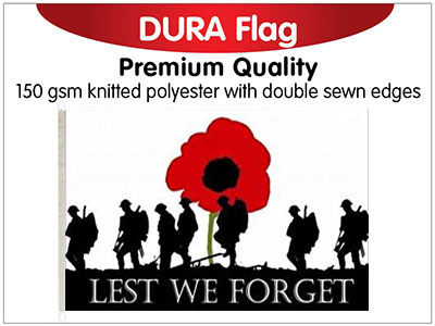 Lest We Forget Army Knitted Poly Dura Flag 150 x 90cm