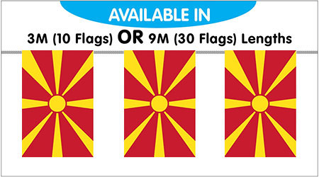 Macedonia Bunting Flags 3M - 10 Flags