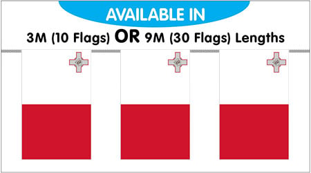 Malta Bunting Flags - 9M 30 Flags