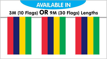 Mauritius Bunting String Flags 3M - 10 Flags