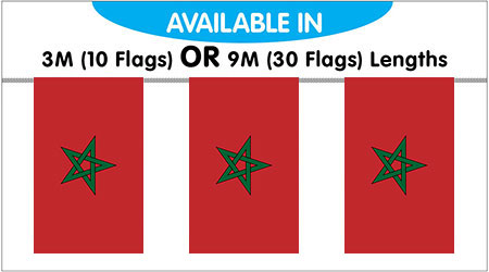 Morocco Bunting String Flags - 9m 30 Flags