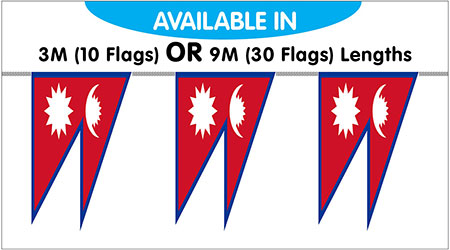Nepal Bunting String Flags 3M - 10 Flags