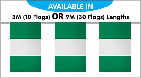 Nigeria Bunting String Flags 3M - 10 Flags
