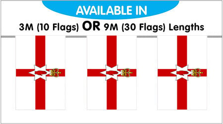 Northern Ireland Bunting Flags - 9M 30 Flags