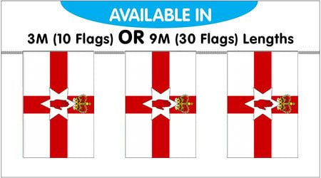Northern Ireland Bunting Flags 3M - 10 Flags