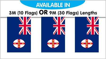 New South Wales Bunting String Flags - 9M 30 Flags